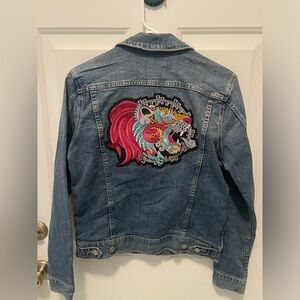Women’s Lucky Denim Jacket with Feral Tiger Design